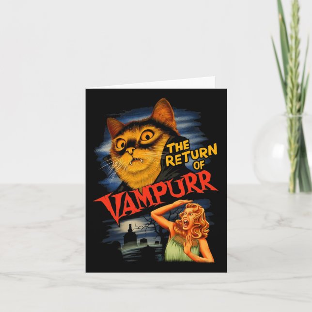 The Return Of Vampurr Funny Cat  Card (Front)