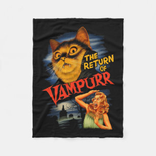The Return Of Vampurr Funny Cat  Fleece Blanket