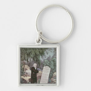 The Rev. John Wesley visiting his mother's grave Keychain