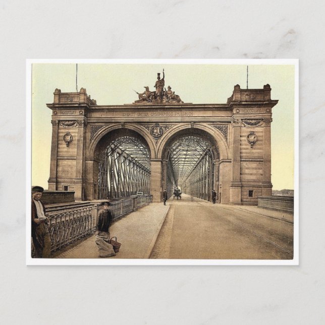 The Rhine Bridge, Mannheim, Baden, Germany rare Ph Postcard (Front)
