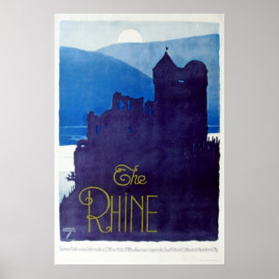 The Rhine   Vintage Germany Travel Poster
