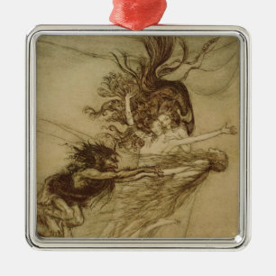 The Rhinemaidens teasing Alberich Metal Ornament