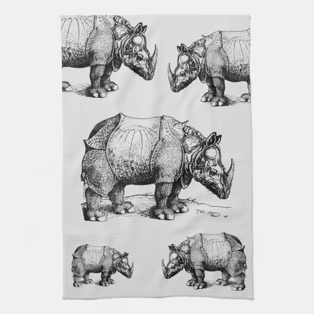 The Rhinoceros   Kitchen Towel (Vertical)