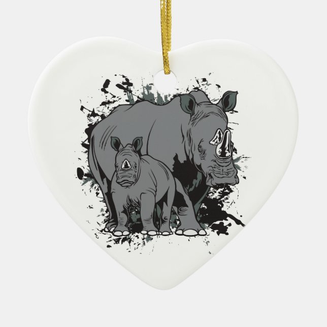 The Rhinos Ceramic Ornament (Front)