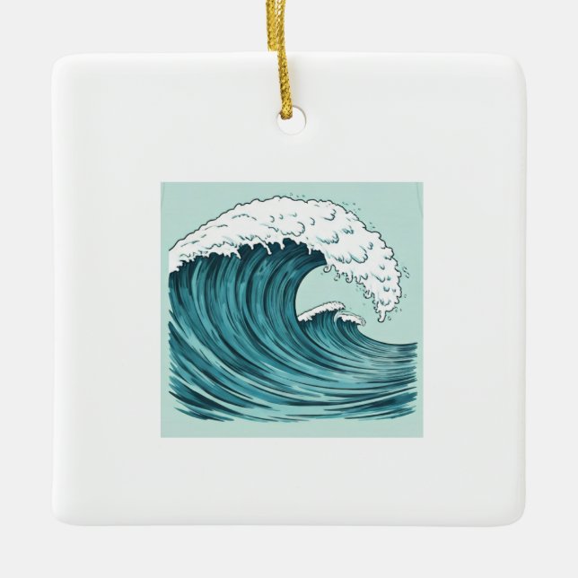 The Rhythm of the Ocean Ceramic Ornament (Front)
