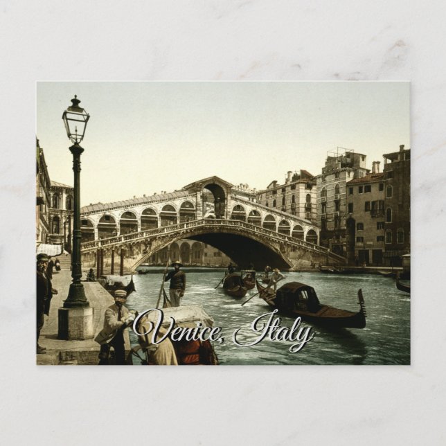 The Rialto Bridge Venice Italy Grand Canal Postcard (Front)