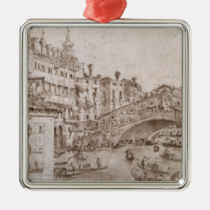 The Rialto Bridge, Venice Metal Ornament