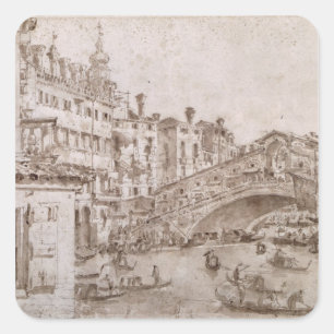The Rialto Bridge, Venice Square Sticker