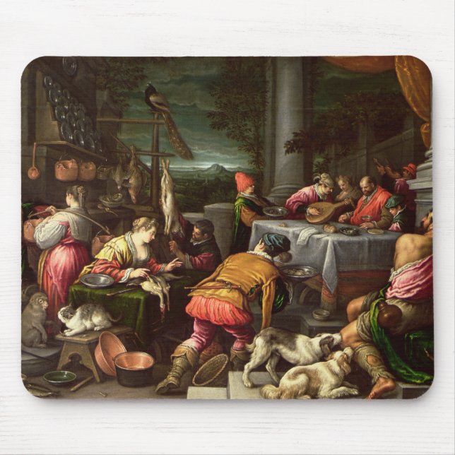 The Rich Man and Lazarus, 1590-95 Mouse Pad (Front)