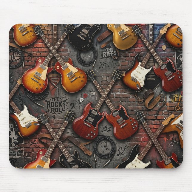 The Riffs: Vintage Electric Guitar Mouse Pad (Front)