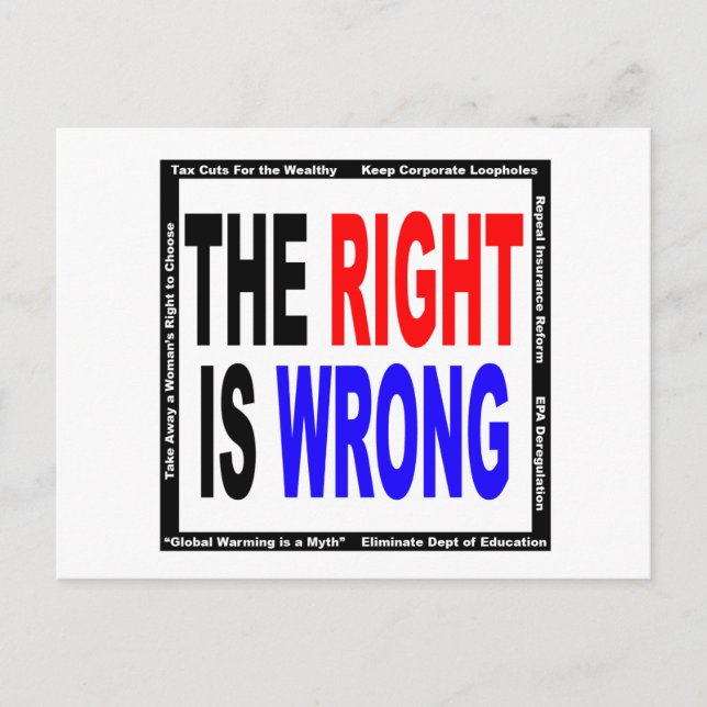 The Right Is Wrong Postcard (Front)