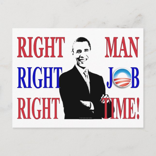 The RIGHT MAN Postcard (Front)