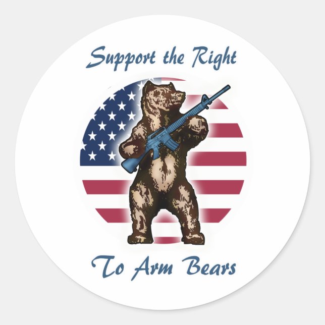 The Right to Arm Bears Classic Round Sticker (Front)