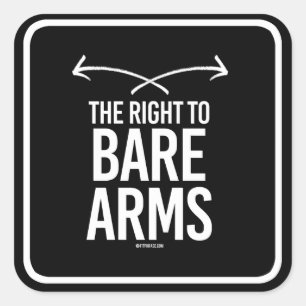 The right to bare arms -   Guy Fitness -.png Square Sticker