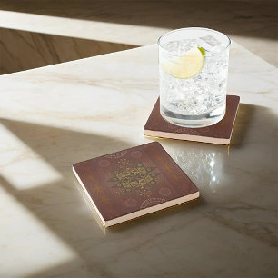 The righteousness protector of Geo tantrum mandala Stone Coaster