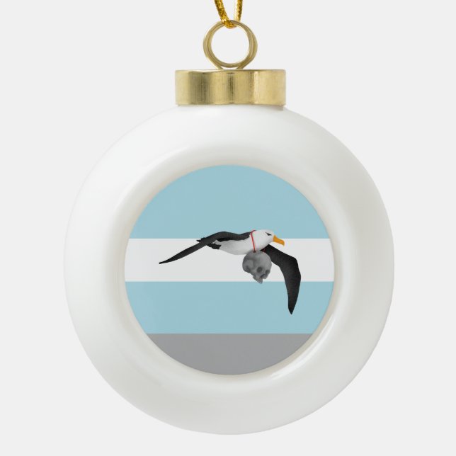 The Rime of the Ancient Mariner Albatross Ceramic Ball Christmas Ornament (Front)
