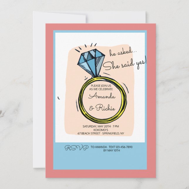 The Ring Engagement Party Invitation (Front)