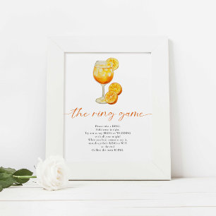 The Ring Game Orange Spritz Citrus Bridal Shower Poster