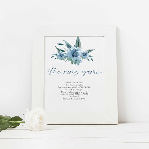 The Ring Game Something Blue Bridal Shower Poster
