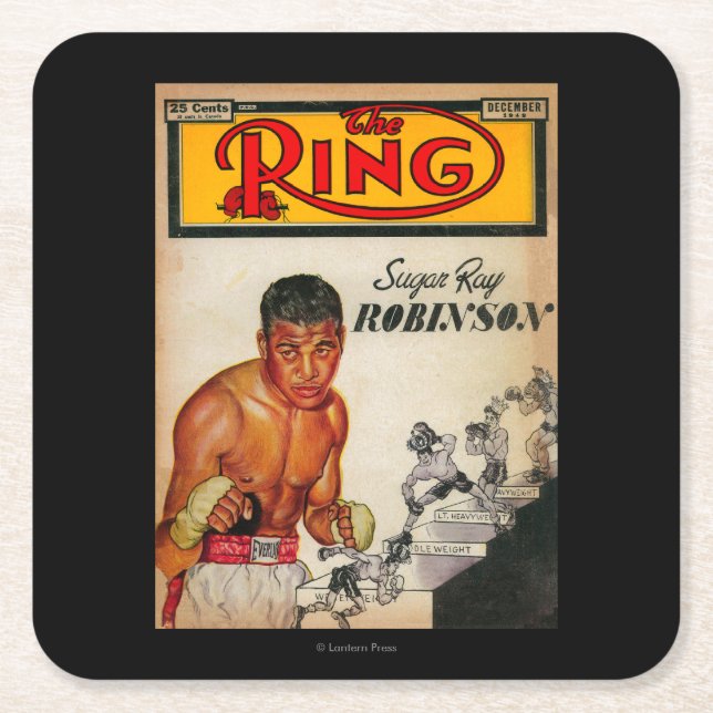 The Ring Magazine Cover 2 Square Paper Coaster (Front)