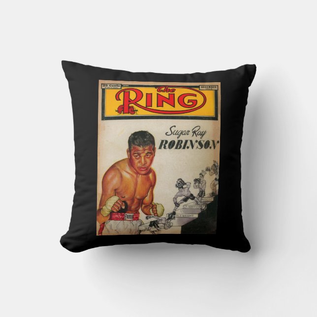 The Ring Magazine Cover 2 Throw Pillow (Front)