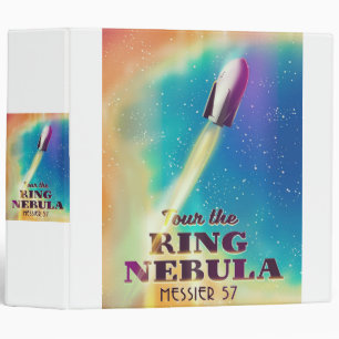 The Ring Nebula (Messier 57) Space travel poster. Binder