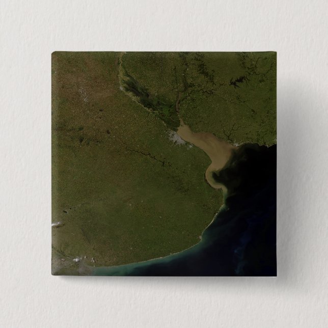 The Rio de la Plata estuary 2 Inch Square Button (Front)