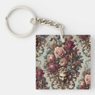 🌺 The Riot to Bloom – Gothic Baroque Floral Keychain
