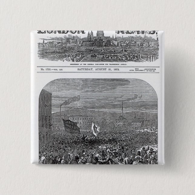 The Riots in Belfast 2 Inch Square Button (Front)