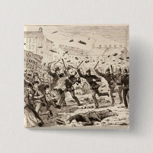 The Riots in Belfast 2 Inch Square Button
