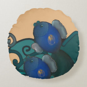 The rising fishes round pillow