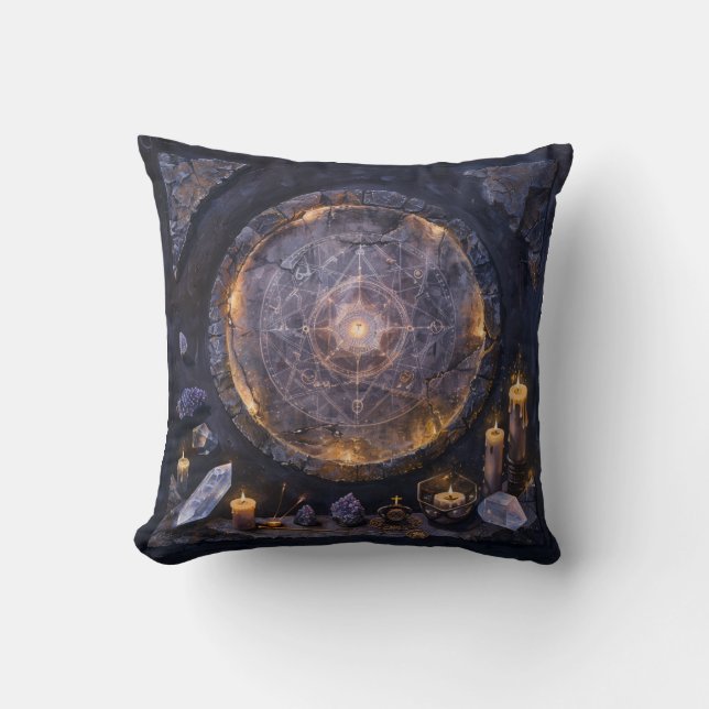 The Ritual of the Circle Throw Pillow (Front)