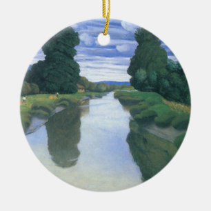 The River at Berville by Felix Vallotton Ceramic Ornament