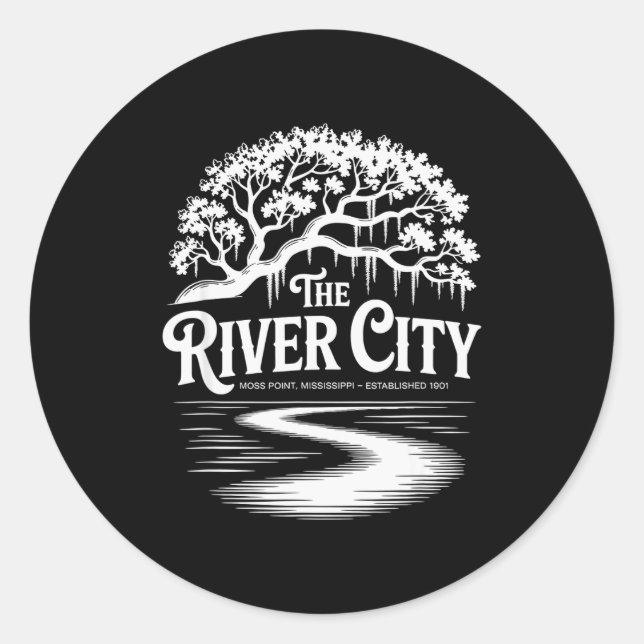 The River City Moss Int Live Oak Est. 1901  Classic Round Sticker (Front)