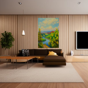 The river in the forest AI Art Poster