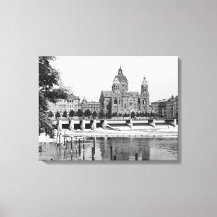 The river Isar at Munich, c.1910 Canvas Print