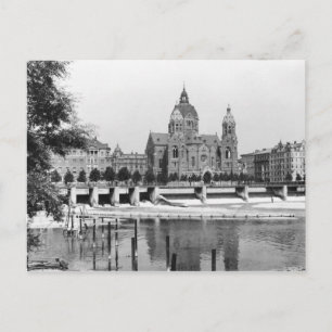 The river Isar at Munich, c.1910 Postcard