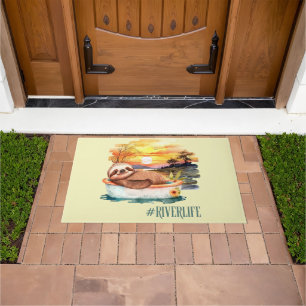 The River Life Sloth   Summer Fun Doormat