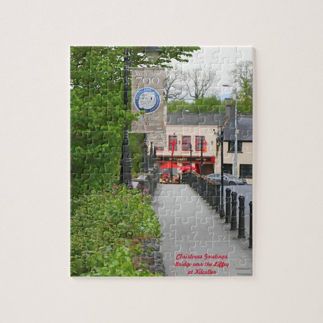 The River Liffey Kilcullen. Christmas Greetings Jigsaw Puzzle (Vertical)