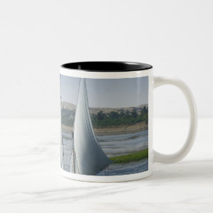 The River Nile and sailing boats used as Two-Tone Coffee Mug