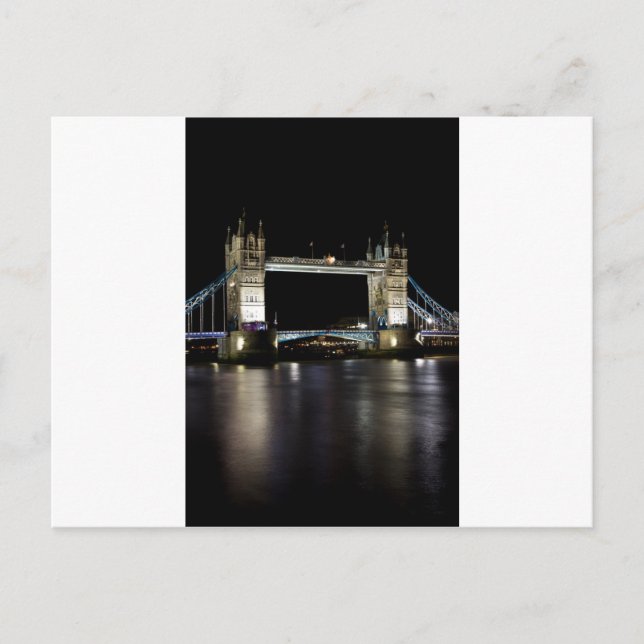 The River thames and Tower Bridge at Night Postcard (Front)