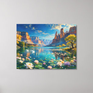 The River's Second Life -  A Surreal Landscape Canvas Print
