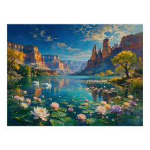 The River's Second Life -  A Surreal Landscape Poster