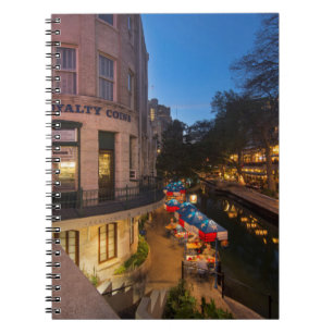 The Riverwalk At Dusk In Downtown San Antonio 2 Notebook