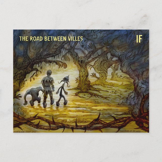 The Road Between Villes postcard by M. Winterbauer (Front)