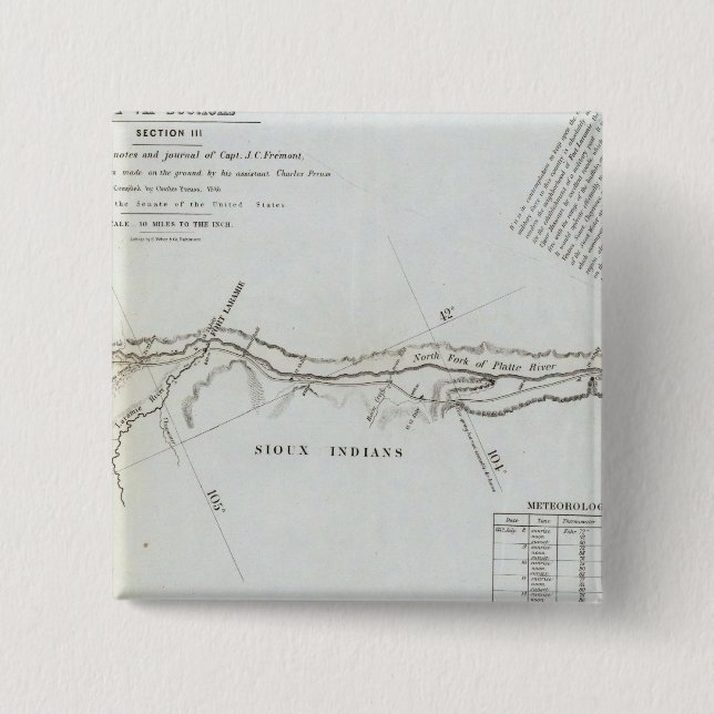 The Road From Missouri to Oregon 5 2 Inch Square Button (Front)