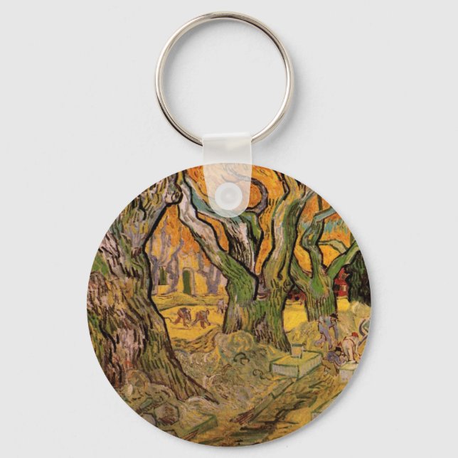 The Road Menders by Vincent van Gogh Keychain (Front)