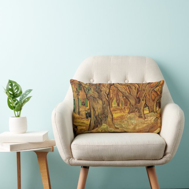The Road Menders by Vincent van Gogh Lumbar Pillow (Chair)