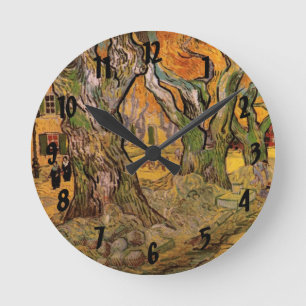 The Road Menders by Vincent van Gogh Round Clock