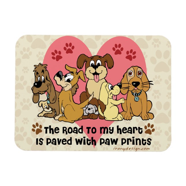 The Road To My Heart Dogs Magnet (Horizontal)